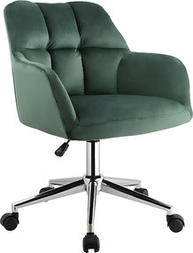Fotel biurowy PEGA – welur – regulacja wysokości – kolor zielony