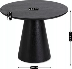 Stolik Kawowy CASSANDER 60 cm Czarny Nowoczesny Loft