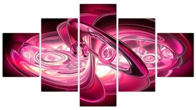 Obraz różowych fraktali (125x70 cm)