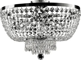 Lampa sufitowa Mozart z żelaza i chromowanego mosiądzu z kryształkami 6 świateł H.37 Ø50 BL189-PL6-CR