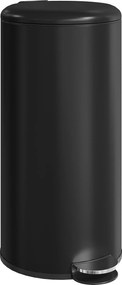 HOMCOM Kosz na śmieci 30 l pedałowy z pokrywą, wkładem wewnętrznym, funkcja miękkiego domyku 36 x 30 x 63,5 cm, czarny | Aosom PL