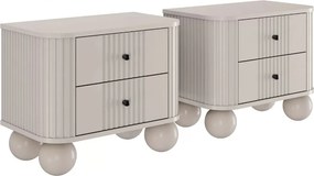 Zestaw szafek nocnych Vesper 56 cm - kaszmir / złote uchwyty / nogi kule