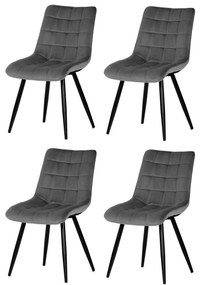 Zestaw krzeseł do jadalni CT-384 GREY4, 4 szt.