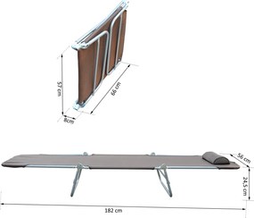 Outsunny Leżak ogrodowy wypoczynkowy składany 4 kolory Brązowy komfort i styl | Aosom PL