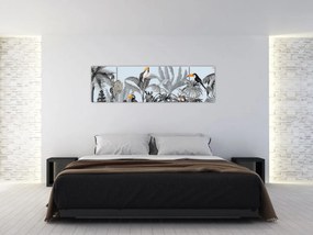 Obraz zwierząt w tropikalnym lesie (170x50 cm)