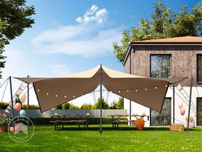 TOOLPORT Namiot Stretch 4,5 x 6 m, w zestawie ze słupami stalowymi, kolor: piaskowy - (1700)