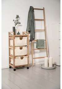 Beżowo-naturalna niska szafka łazienkowa z litego drewna akacjowego 44x96 cm Acina – Wenko