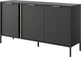 Komoda do salonu sypialni z 3 drzwiami, antracyt, 153 x 39,5 x 81,4 cm
