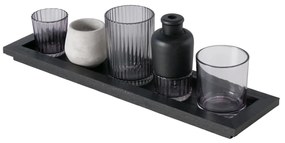 Ceramiczna tacka z zestawem świeczników NOLAN