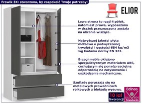 Gładka szafa z 2 szufladami biały + szary Arvola 4X