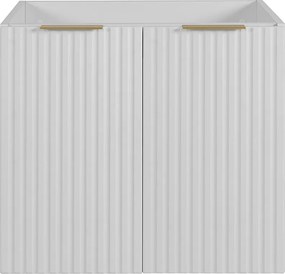 Szafka łazienkowa z drzwiami, biały + złoty uchwyt, 60 x 57 x 46 cm