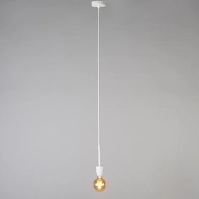 Lampa wisząca biała klosz szarobrązowy 45cm - Combi Nowoczesny Oswietlenie wewnetrzne