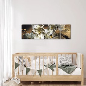 Obraz - Orchidea kwiaty na marmurowym tle (170x50 cm)
