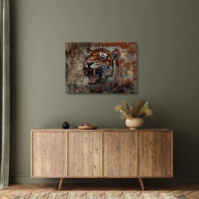 Obraz na szkle - Tygrys z cegieł (70x50 cm)