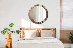 Lustro dekoracyjne okrągłe Vintage ciemne drewno