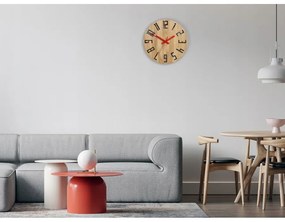 Zegar na ścianę nowoczesny drewniany z dużymi cyframi okrągły cichy loft