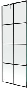 Mexen Next parawan nawannowy 1-skrzydłowy 70 x 150 cm, czarna kratka, chrom - 895-070-000-00-77-01
