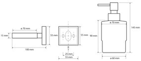 SAPHO XQ101 X-Square dozownik mydła Mini  200 ml, chrom