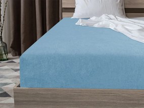 PrzytulneMieszkanie.pl Prześcieradło frotte BASIC jasnoniebieskie 90 x 200 cm