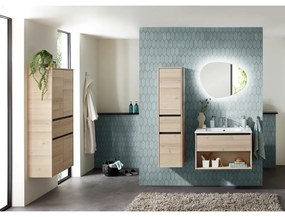 Wisząca szafka bez umywalki w dekorze sosny w naturalnym kolorze 51x80 cm Quickset 393 – Pelipal