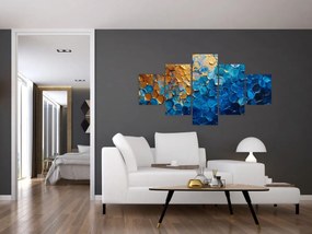 Obraz - Niebiesko-złoty obraz (125x70 cm)