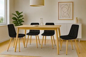 Czarne nowoczesne krzesło pikowane S3-W26