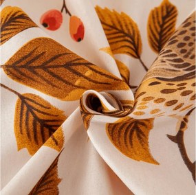 PrzytulneMieszkanie.pl Prześcieradło z mikrofibry BIRDS PUMPKIN brązowe 90x200 cm