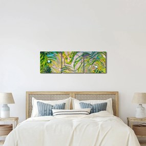 Obraz pól ryżowych z lotu ptaka (z zegarem) (90x30 cm)