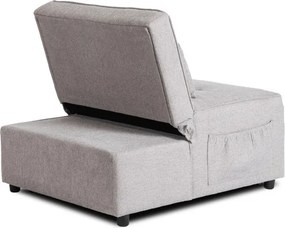 Fotel Wypoczynkowy Rozkładany IBERIS 80 cm Szary Tapicerowany Nowoczesny