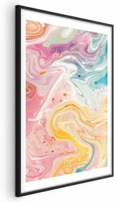 Plakat Kolorowy Chaos 29,7x42 cm z ramą czarną z marginesem ARTGEIST B