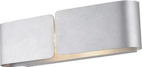 Kinkiet Hug z dyfuzorem ciętym laserowo, lakierowany na biało żelazo z dekoracją w kolorze antycznego srebra, 2 światła, .45 P.10 BL316-AP2-ARG