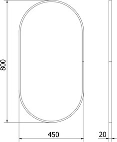 Mexen Loft lustro łazienkowe owalne 80 x 45 cm, rama czarna - 9851-080-045-000-70