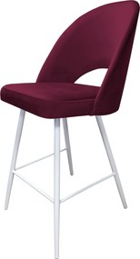 Hoker POLO krzesło barowe tkanina Welur podstawa metalowa : Kolor nogi - Biały stożek, Kolor tkaniny - VELVET - MG02, Typ siedziska - Siedzisko stałe