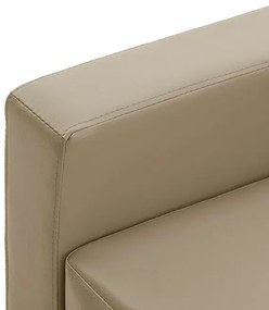 3-osobowa sofa z ekoskóry z podnóżkiem cappuccino - Lencor 4Q