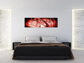 Obraz - czerwone kształty (170x50 cm)