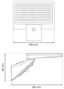 Naświetlacz Solarny Milo 8W 1000lm 4000K, lampa solarna