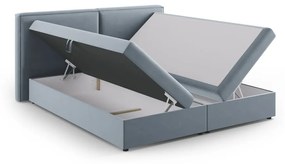 Jasnoniebieskie łóżko boxspring ze schowkiem 160x200 cm Arendal – Cosmopolitan Design