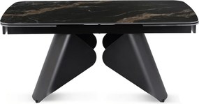 Ceramiczny stół z rozkładanym blatem Verona 160-240 cm, czarny marmur/czarny