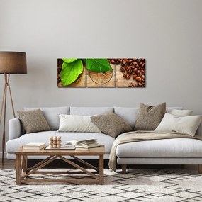 Obraz - Kawa (z zegarem) (90x30 cm)