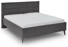 Antracytowe łóżko dwuosobowe ze schowkiem ze stelażem 200x200 cm Paulo – Meise Möbel