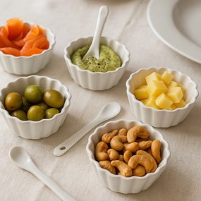 EH Zestaw miseczek do serwowania z łyżeczkami Fala okrągły, 12 szt.