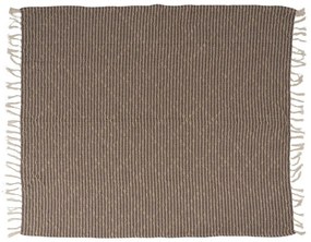 Brązowo-beżowy koc z mieszanki włókien z recyklingu 125x150 cm – Ixia