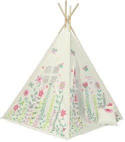 Białe dziecięce tipi KWIATY
