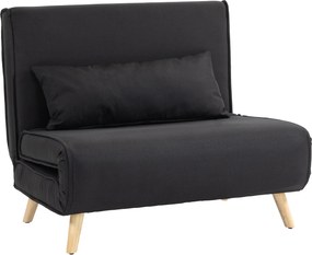 HOMCOM Fotel relaksacyjny z funkcją łóżka dla jednej osoby nowoczesny design do 350 kg czarny | Aosom PL