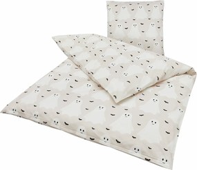 PrzytulneMieszkanie.pl PrzytulneMieszkanie.pl Pościel dziecięca z bawełny renforcé GHOSTIE beżowa Rozmiar pościeli: 80 x 80 cm | 135 x 200 cm