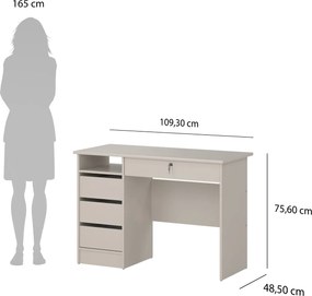 Biurko Function Plus 110 z szufladą na klucz, kolor kaszmirowy