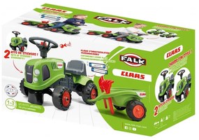 Falk traktorek baby claas zielony z przyczepką + akc. od 1 roku
