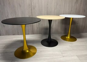 Stylowy okrągły stół Elite o średnicy 60 cm / 70 cm z MDF na metalowej nodze do jadalni, kuchni, biur, kawiarni