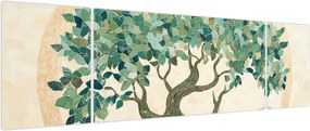 Obraz – Elegancka mozaika z drzewem (170x50 cm)