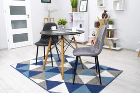 PROMOCJA Ciemnoszare aksamitowe krzesło ASTI z czarnymi nogami II. jakość